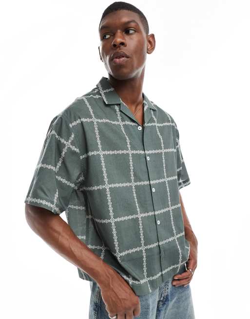 ASOS DESIGN - Camicia regular fit verde a quadri