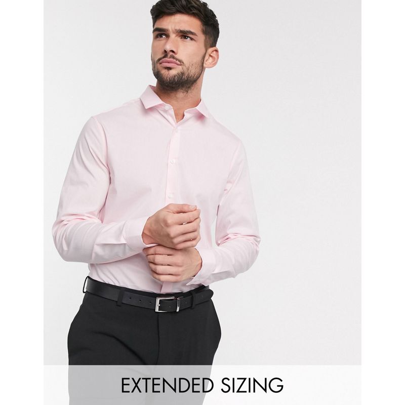 Uomo CsvXI DESIGN - Camicia rosa slim elasticizzata 