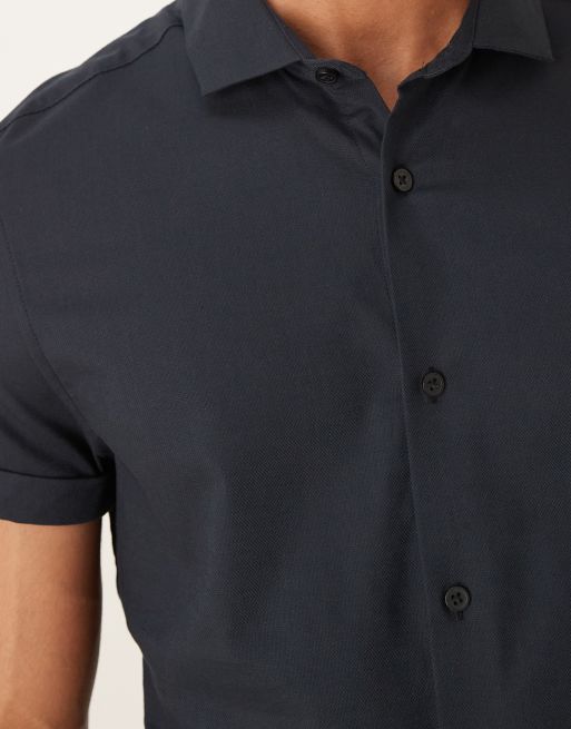 ASOS DESIGN - Camicia Royal Oxford skinny vestibilità classica nera, 5 di 5