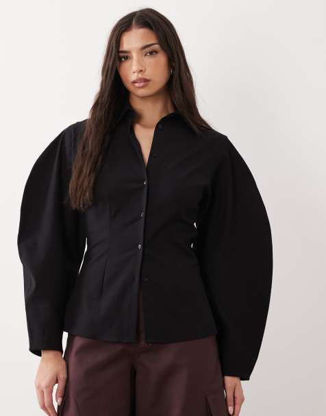 ASOS DESIGN - Camicia sagomata nera stretta in vita - view 1