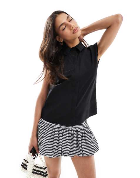ASOS DESIGN - Camicia senza maniche nera - view 1