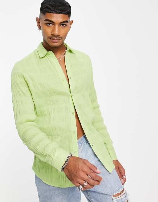 ASOS DESIGN - Camicia skinny con dettaglio arricciato
