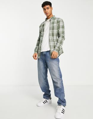 Camicia skinny kaki elasticizzata a quadri-Verde - ASOS DESIGN Camicia donna  - immagine3