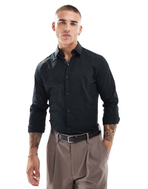 ASOS DESIGN - Camicia skinny nera - view 1