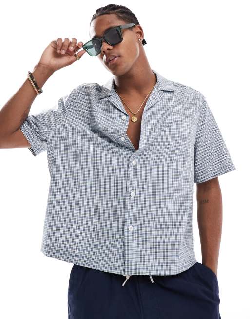 CerbeShops DESIGN - Camicia squadrata comoda a quadri