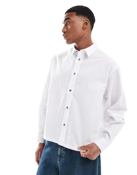 ASOS DESIGN - Camicia squadrata oversize bianca con maniche a strati - view 1