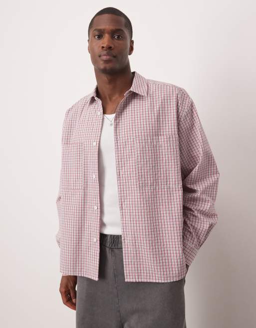 ASOS DESIGN - Camicia squadrata oversize blu a quadri
