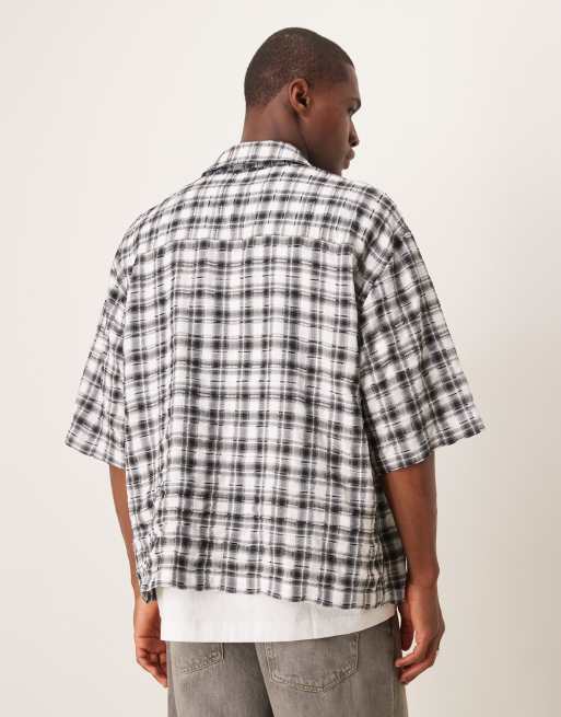 Camicia Flanella Camicia A Quadretti Bianca E Nera Camicia