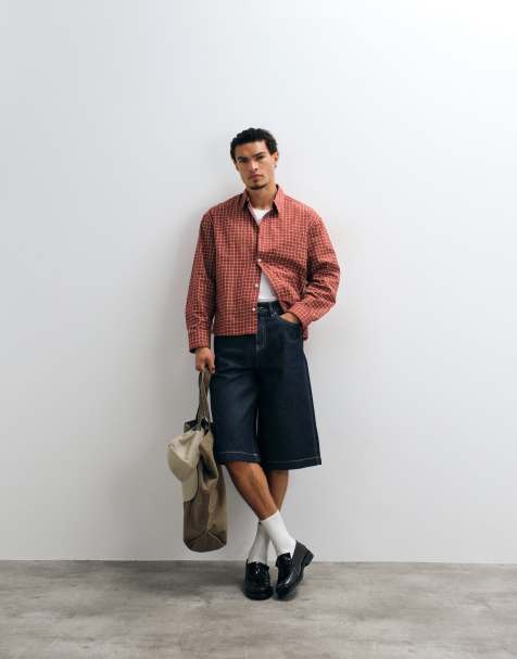 ASOS DESIGN - Camicia squadrata oversize rossa a quadretti - view 1