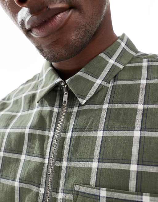 ASOS DESIGN - Camicia squadrata verde a quadri, 2 di 4