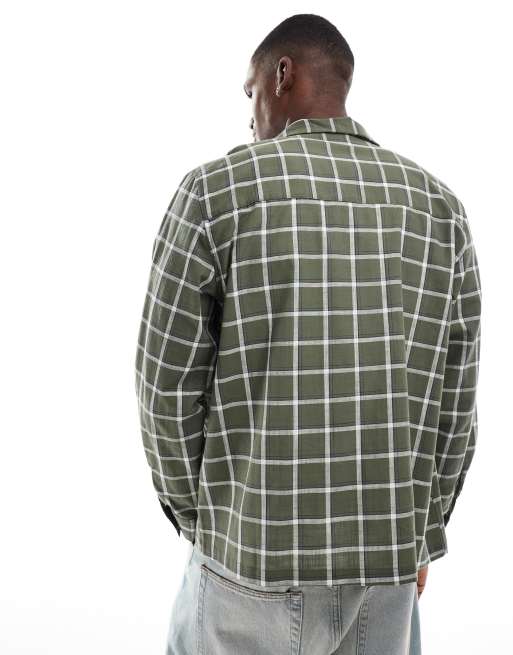ASOS DESIGN - Camicia squadrata verde a quadri, 4 di 4