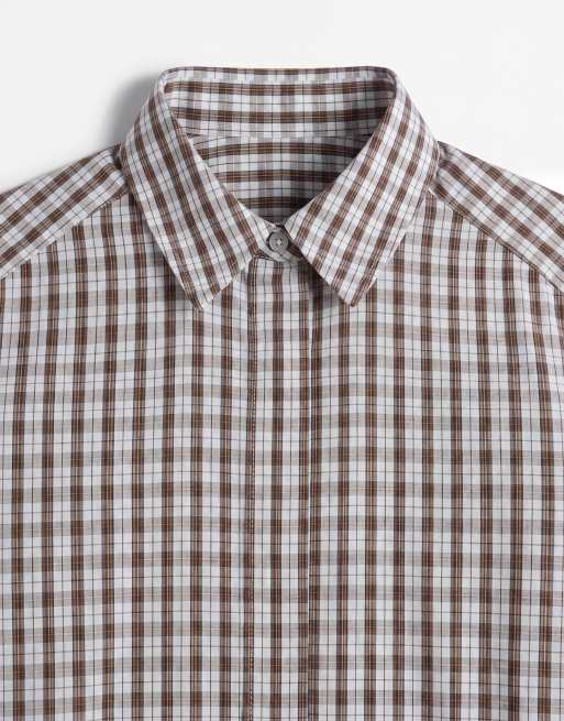 ASOS DESIGN camicia stretta in vita a quadri blu, 7 di 8