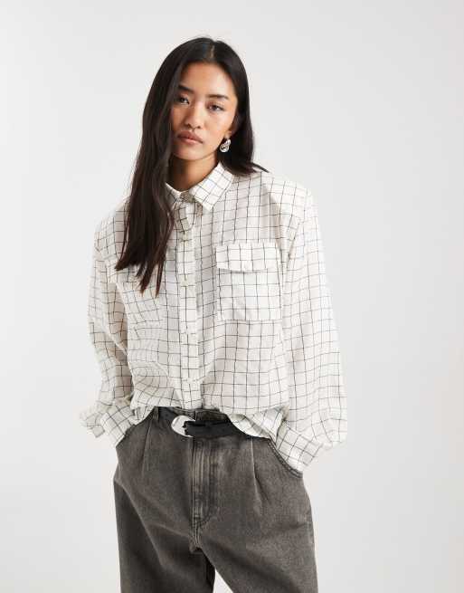 ASOS DESIGN - Camicia taglio lungo oversize a quadri grandi