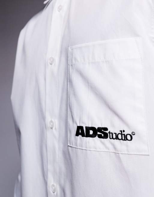 ASOS DESIGN - Camicia vestibilità classica bianca ricamata, 5 di 5
