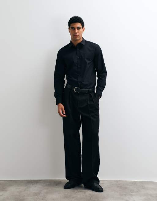 ASOS DESIGN - Camicia vestibilità classica elegante nera, 4 di 5
