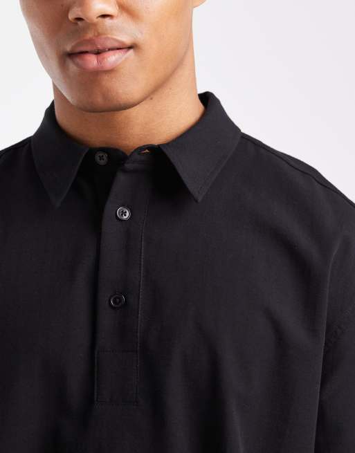 ASOS DESIGN - Camicia vestibilità comoda nera, 5 di 5