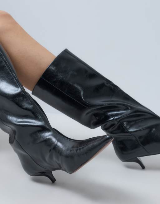 ASOS DESIGN Camille bottes montantes à petit talon à enfiler noires, 5 de 5