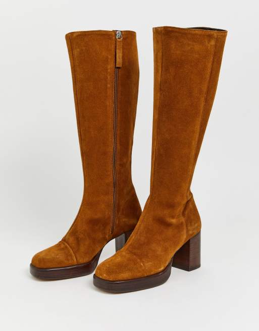 Rust thigh high outlet boots