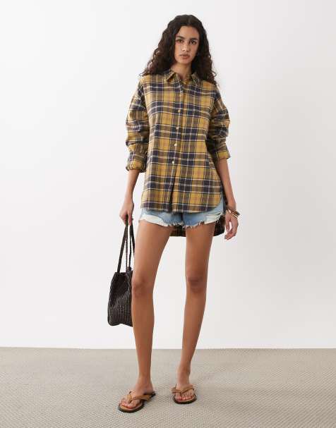 ASOS DESIGN - Camisa amarilla a cuadros efecto lavado - view 1