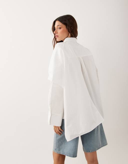ASOS DESIGN - Camisa blanca con detalle de fular superpuesto, 4 de 4