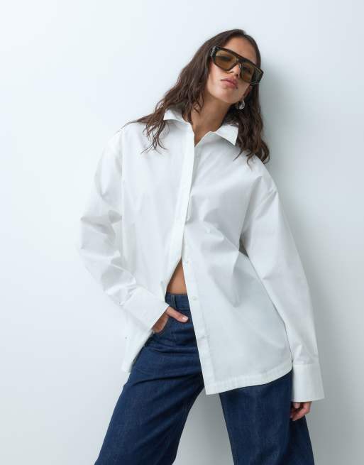 ASOS DESIGN - camisa boxy extragrande en blanco, 4 de 7