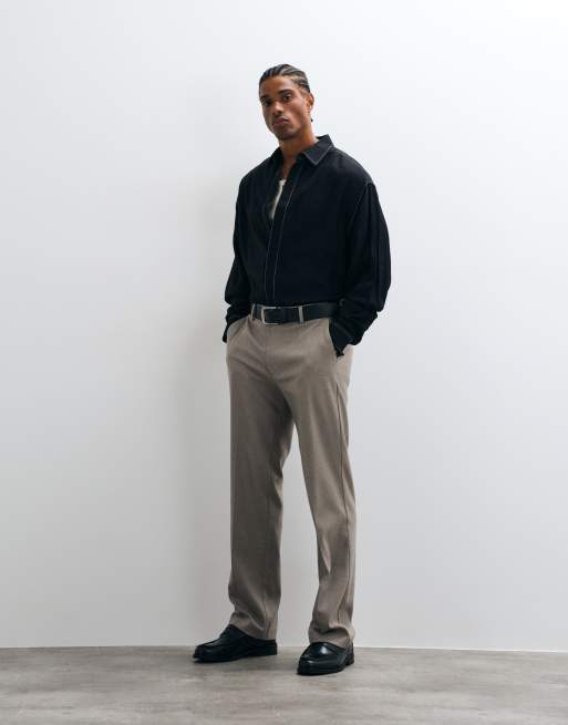 ASOS DESIGN - Camisa boxy extragrande fluida con pespuntes en contraste en negro, 4 de 5