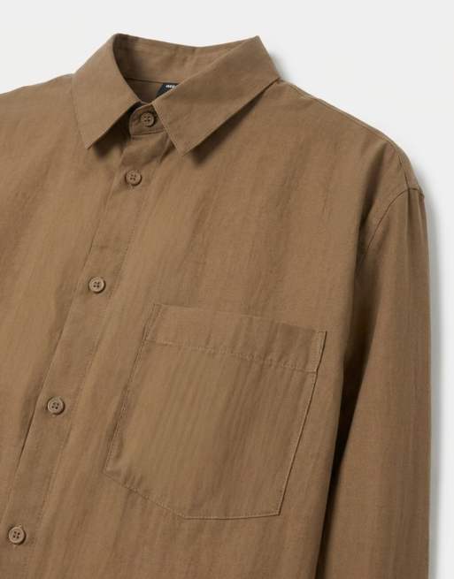 ASOS DESIGN - Camisa caqui fluida y holgada (parte de un conjunto), 8 de 9