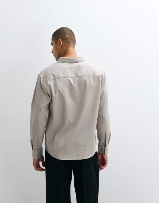 ASOS DESIGN - Camisa color piedra holgada de tejido texturizado, 2 de 5
