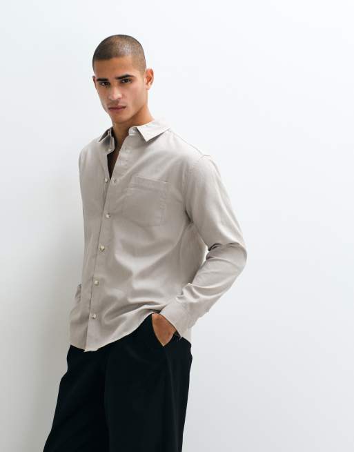 ASOS DESIGN - Camisa color piedra holgada de tejido texturizado, 5 de 5