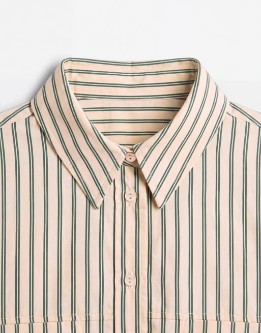 ASOS DESIGN - camisa corta a rayas piedra, 9 de 9