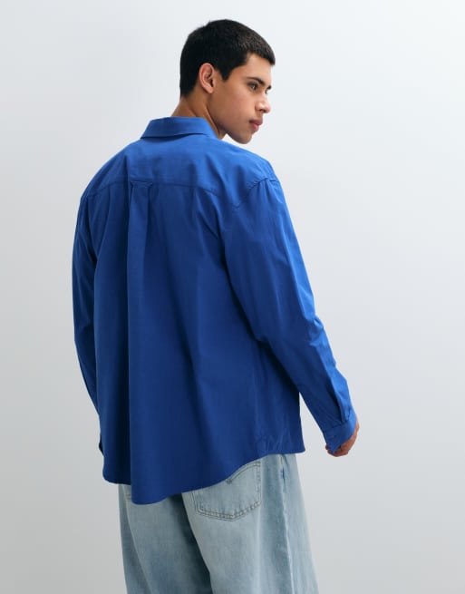 ASOS DESIGN - camisa de popelina holgada azul, 5 de 5