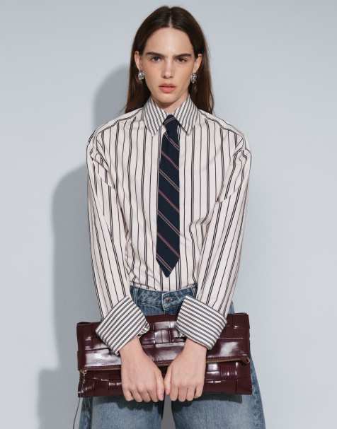 ASOS DESIGN - Camisa de rayas combinadas con lazo - view 1