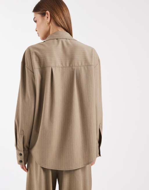 ASOS DESIGN - Camisa de sastre a rayas holgada (parte de un conjunto), 4 de 4