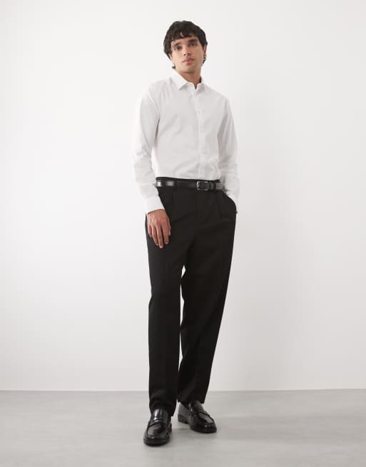 ASOS DESIGN - Camisa de vestir blanca entallada de tejido texturizado, 3 de 5