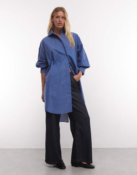 ASOS DESIGN - camisa extragrande larga con puños anchos a rayas - view 1