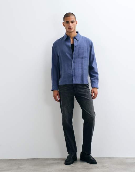 ASOS DESIGN - camisa holgada y fluida azul, 3 de 5