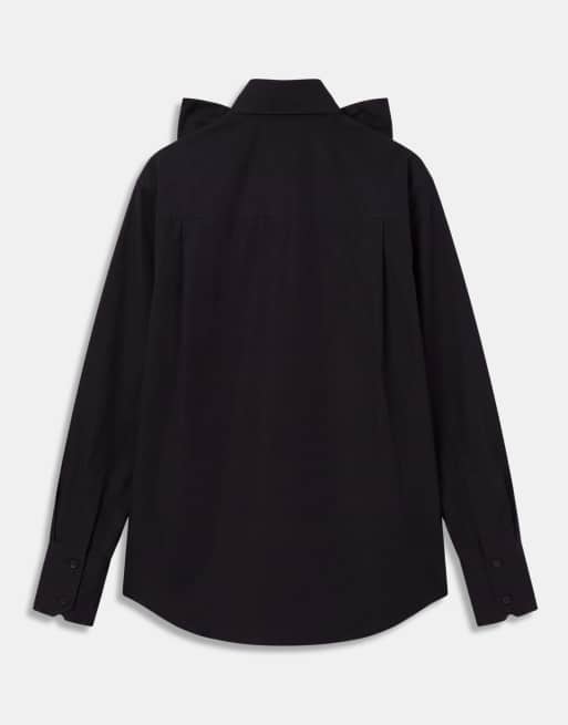 ASOS DESIGN - camisa negra con gran lazo en el cuello, 7 de 9