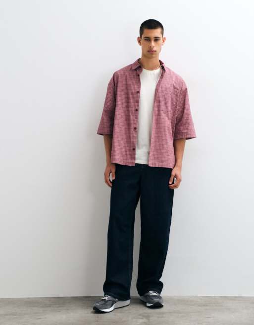 ASOS DESIGN camisa oversize a cuadros rosa, 2 de 5