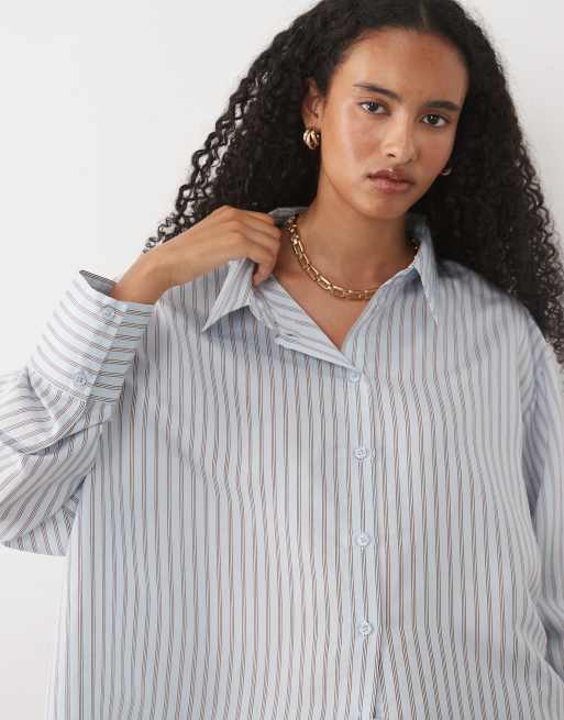 ASOS DESIGN - Camisa oversize a rayas azules, 4 de 4