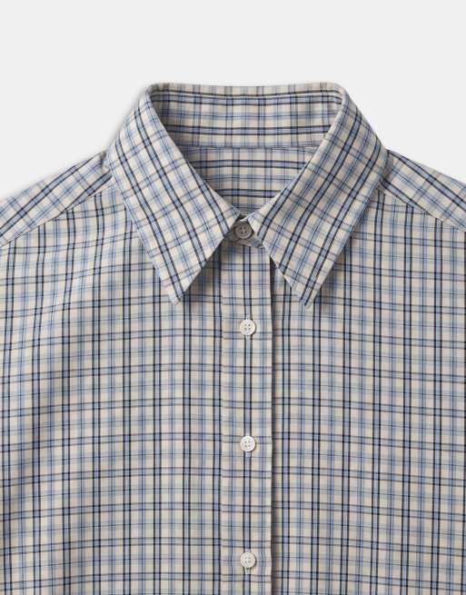 ASOS DESIGN - camisa oversize con bajo asimétrico a cuadros azul, 8 de 9