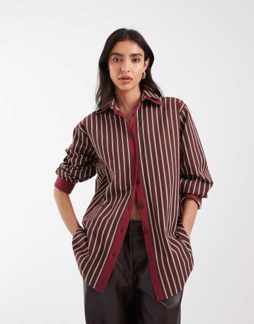 ASOS DESIGN camisa oversized con cuello en contraste, 4 de 4