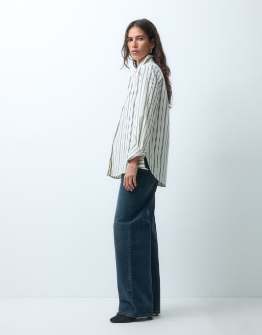 ASOS DESIGN - camisa slim de rayas monocromáticas, 5 de 9
