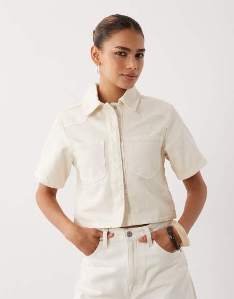 ASOS DESIGN - camisa vaquera corta en crudo - view 1