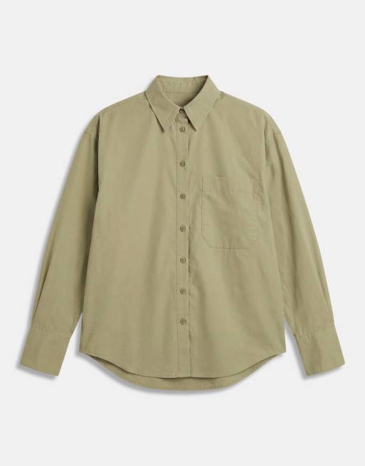 ASOS DESIGN - Camisa verde salvia clásica de algodón, 6 de 9