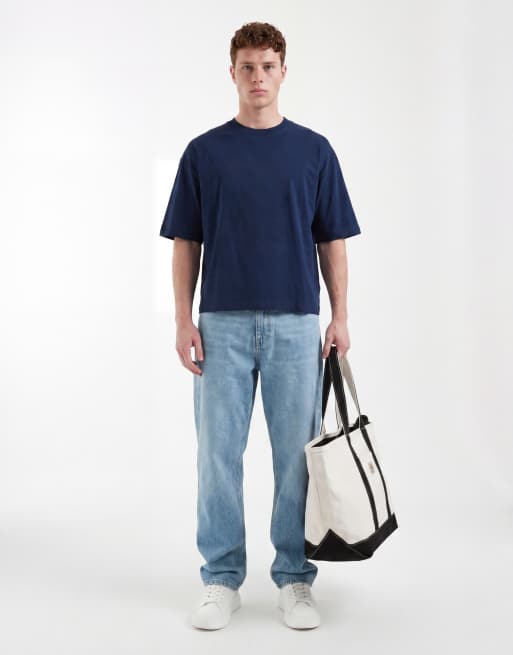ASOS DESIGN - Camiseta azul marino de corte cuadrado extragrande con estampado gráfico de langosta, 2 de 5
