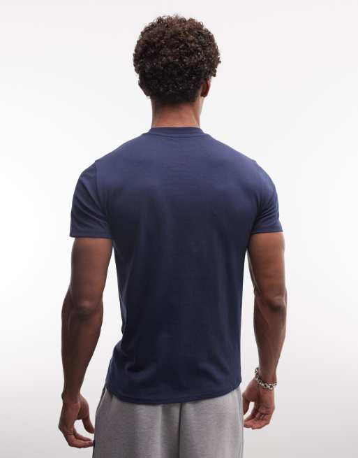 ASOS DESIGN - Camiseta azul marino de corte slim con estampado gráfico "1991", 5 de 5