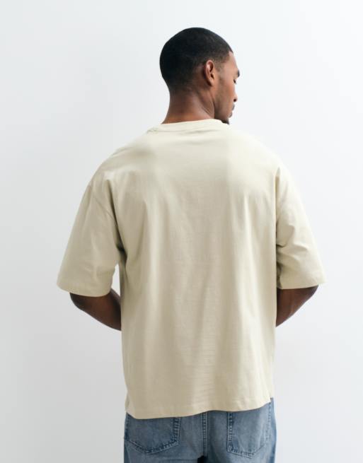 ASOS DESIGN - Camiseta beis básica extragrande con cuello redondo, 4 de 5