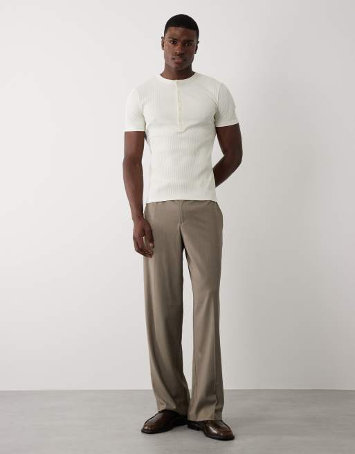 ASOS DESIGN - Camiseta blanca ajustada con cuello panadero de canalé muy grueso, 2 de 5