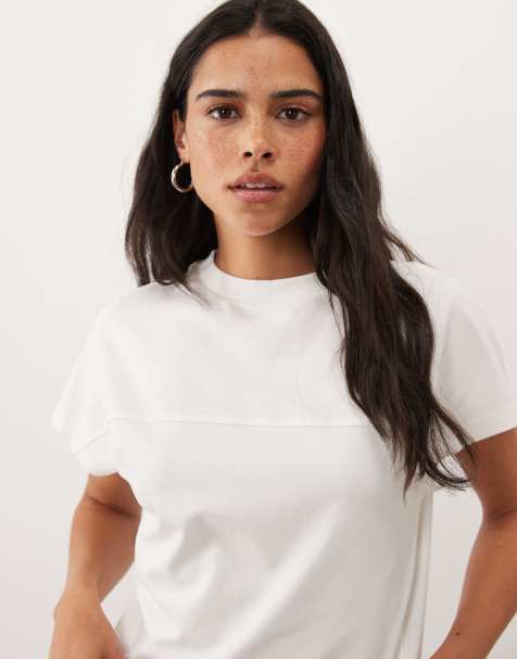 ASOS DESIGN - camiseta blanca con costura horizontal - view 1