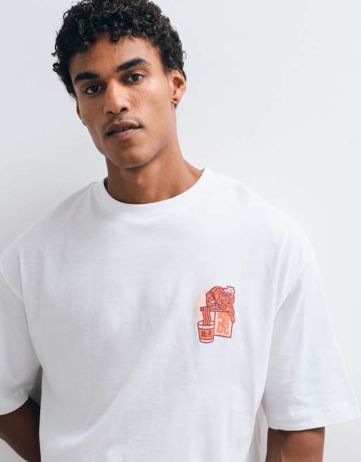 ASOS DESIGN - Camiseta blanca de corte cuadrado extragrande con estampado gráfico de tigre, 2 de 5